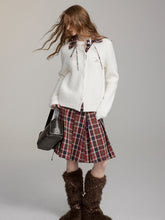 Detachable Plaid Knit Sweater - CHINASQUAD