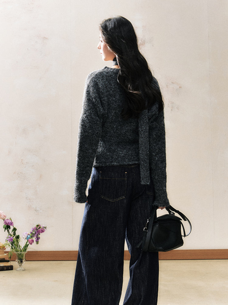 V-Neck Waist-Cinching Slimming Versatile Knit Cardigan - CHINASQUAD