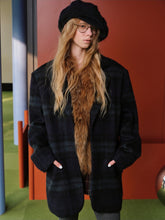 Oversized Green Plaid Woolen Blazer - CHINASQUAD