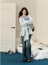 Dark Blue Straight-Leg Flared Jeans - CHINASQUAD