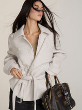 Faux Two-Piece Belted Layered Coat - CHINASQUAD