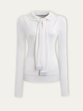 White & Blue Collared Knit Top & Skirt Set - CHINASQUAD