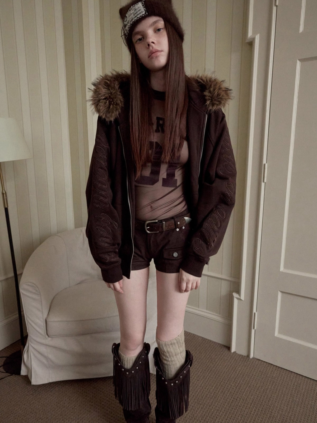 Low-Rise Studded Pocket Mini Shorts