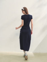 Printed Side Gathered Tie Dress - CHINASQUAD