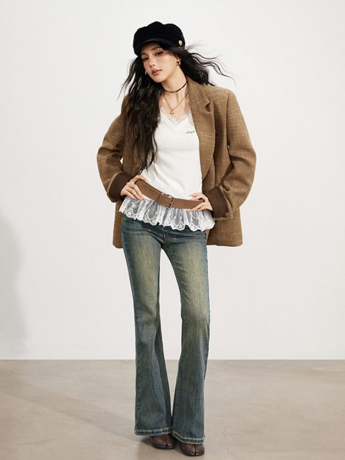 Vintage Wool-Blend Blazer - CHINASQUAD