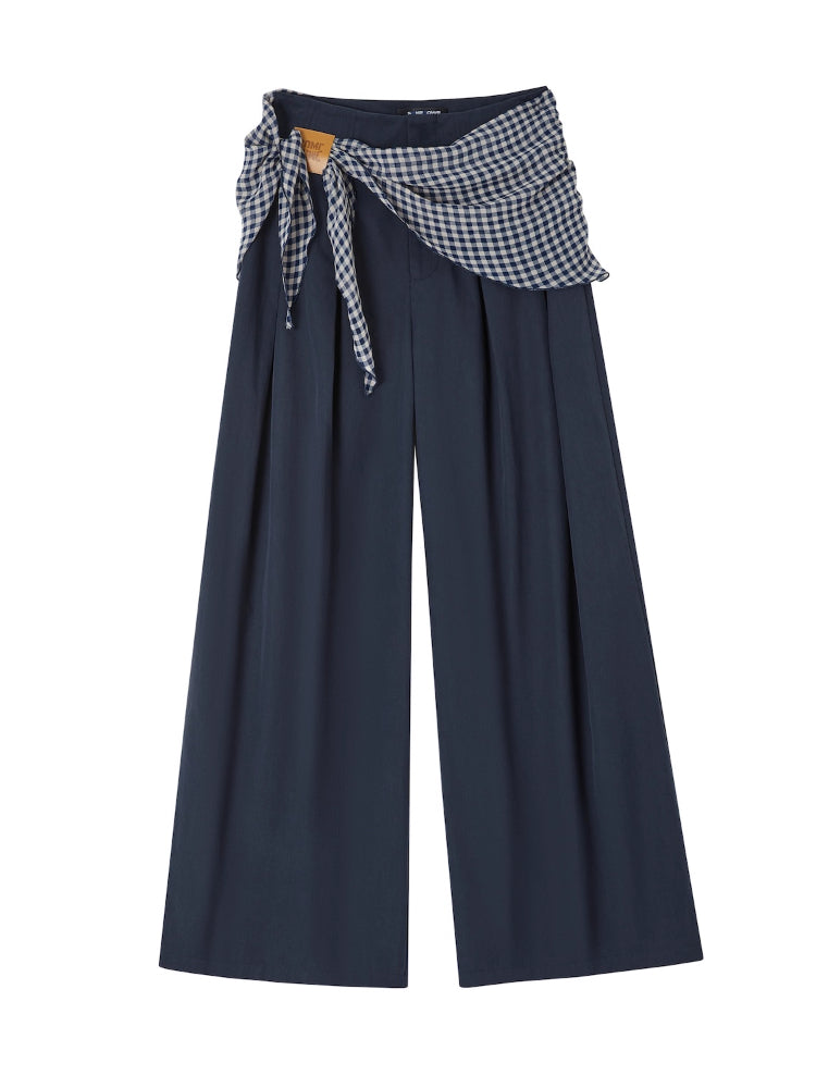Straight-leg Floor-length Layered Wide-leg Pants - CHINASQUAD