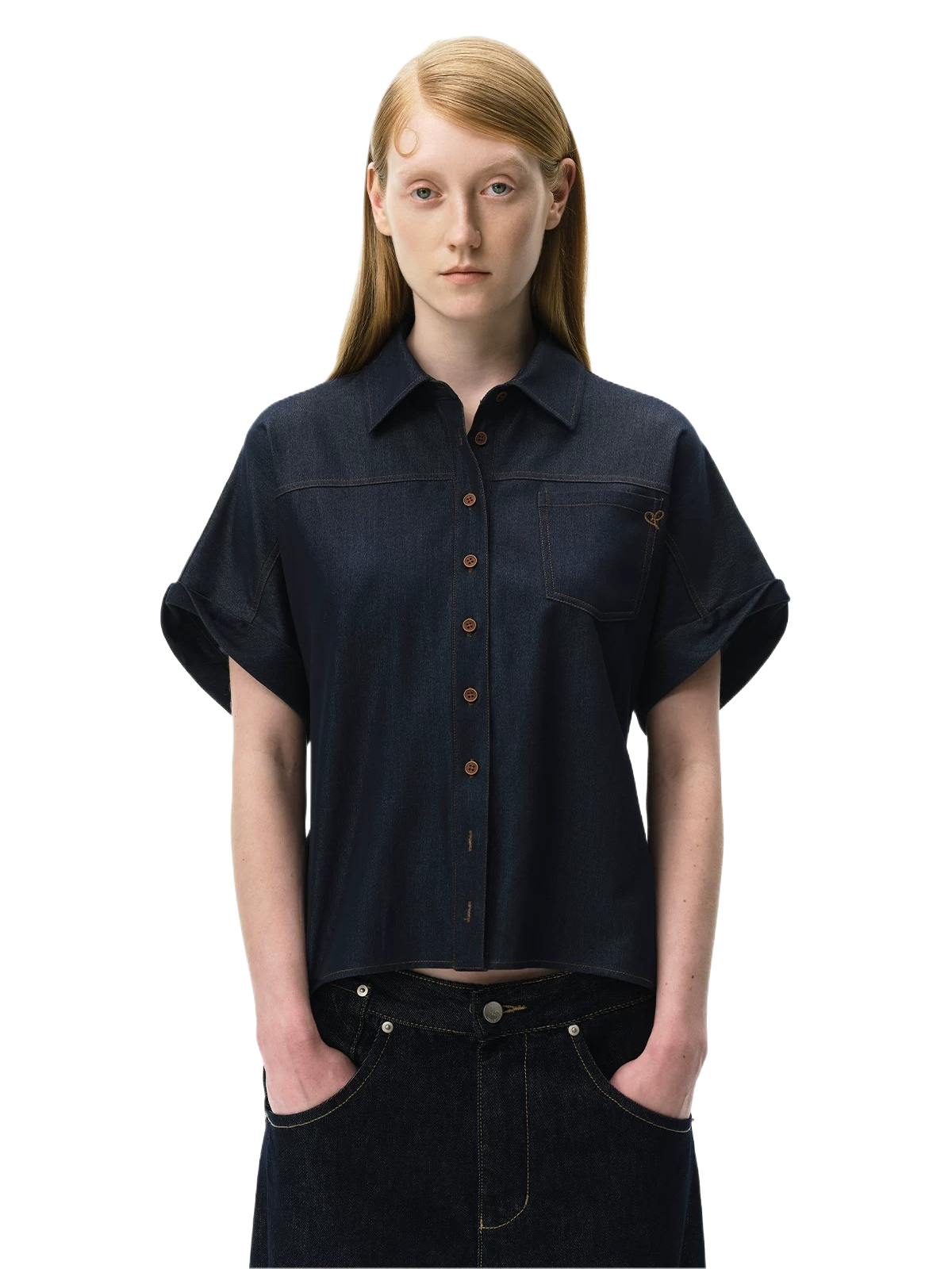 Lyocell Relaxed Batwing Sleeve Shirt
