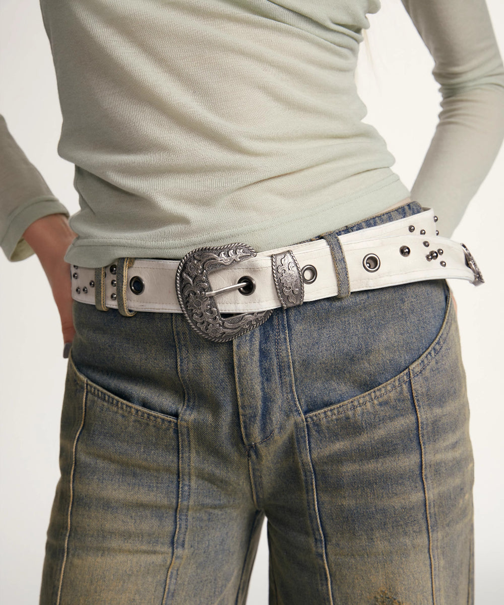 Studded Vintage Statement Belt - CHINASQUAD