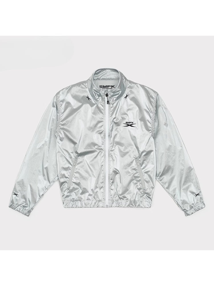 Silver & Black Loose Oversized Sports Jacket - CHINASQUAD