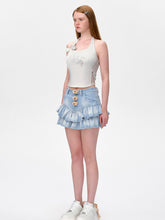 Denim Tiered Skirt Shorts - CHINASQUAD