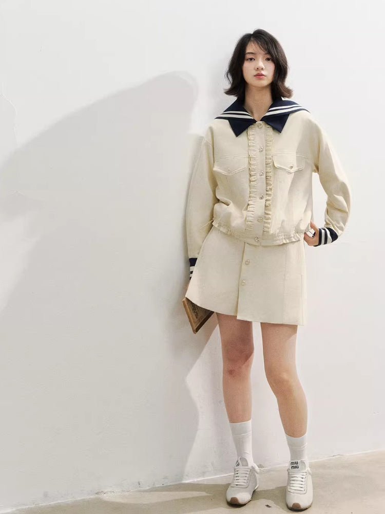 Naval Collar Vintage Stylish Jackets