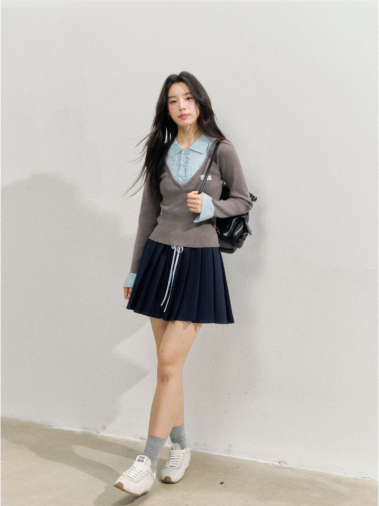 Fake Two-piece Knit Polos - CHINASQUAD