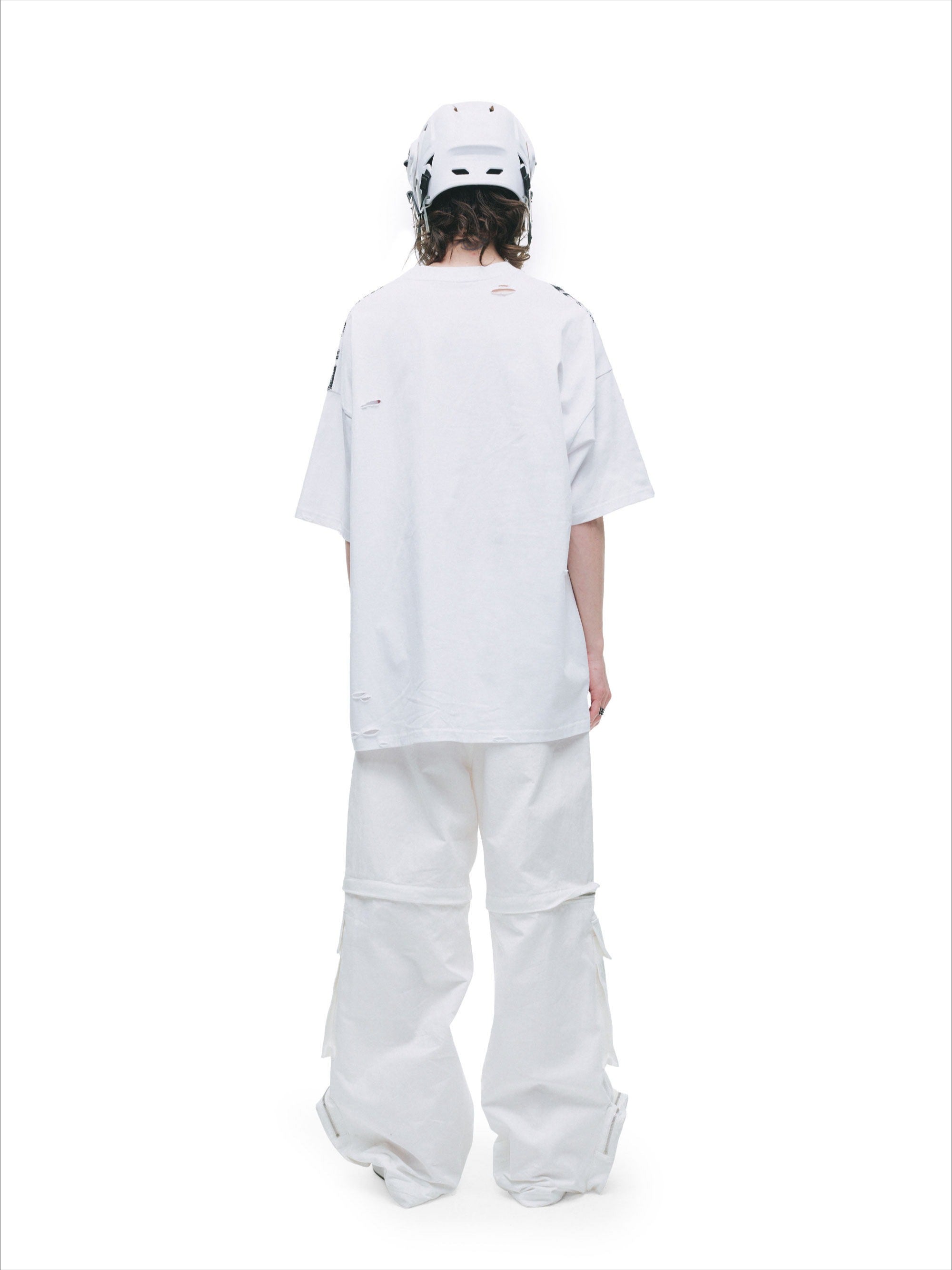 Distressed Laser-Burn Graphic Oversized T-Shirt