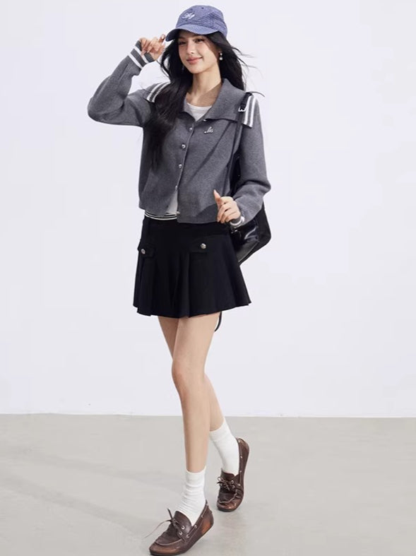 Preppy Layered Collar Knit Cardigans