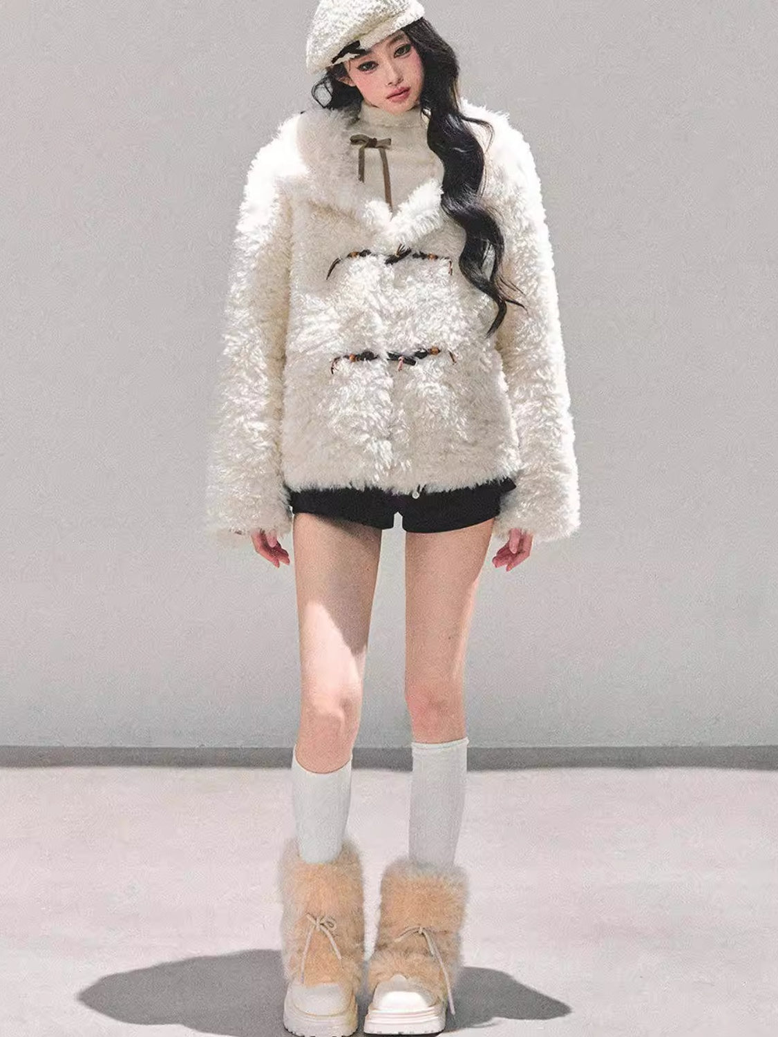 Shearling-Style Faux Fur Winter Jacket