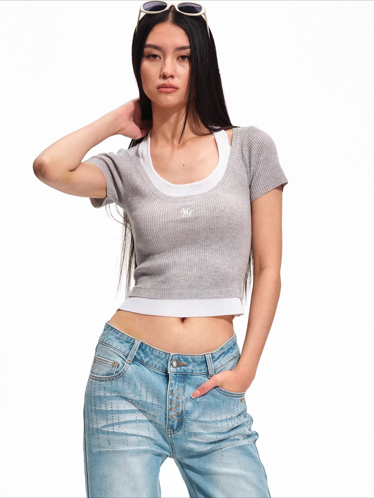 Academy Layered Wool-Blend Halter Tee