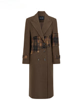 Wool Blend Plaid Patchwork French Coat - CHINASQUAD