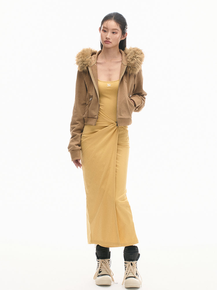 Color Block Casual Slimming Waist Mid-Length Dress - CHINASQUAD