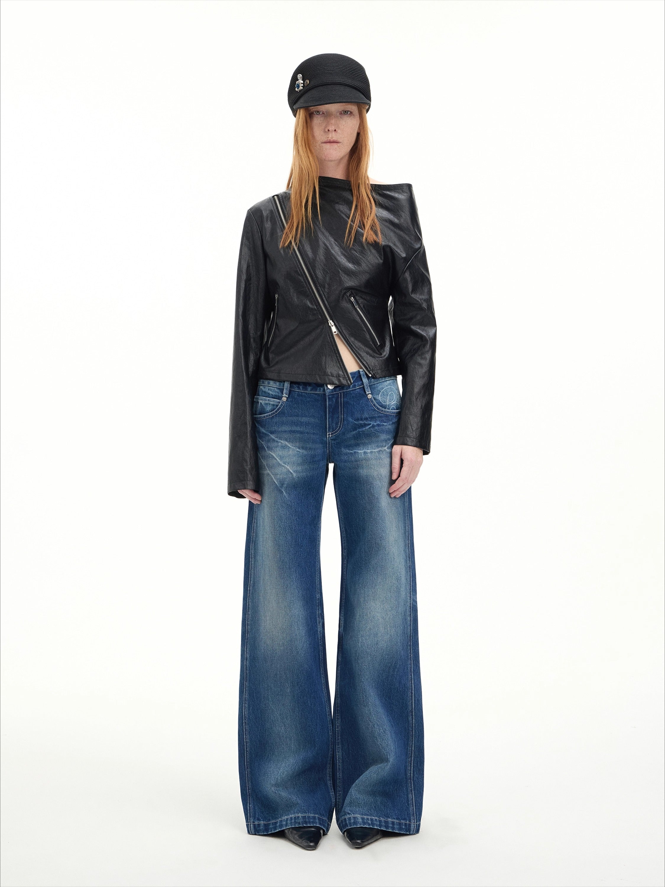 Vintage Lightning Wash Straight-Leg Jeans