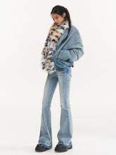 Leopard Collar Denim Jacket - CHINASQUAD