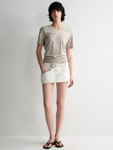 All-Over Print V-Neck Stacked Waist T-shirt - CHINASQUAD