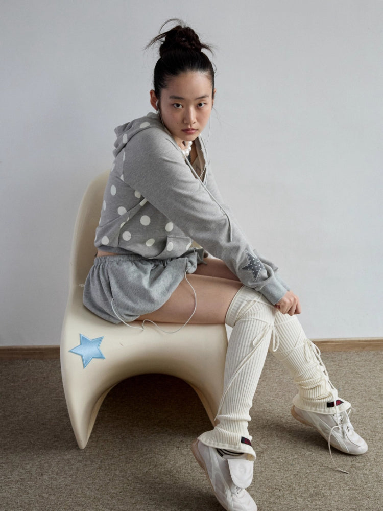 Knitted Cross-Strap Leg Warmers