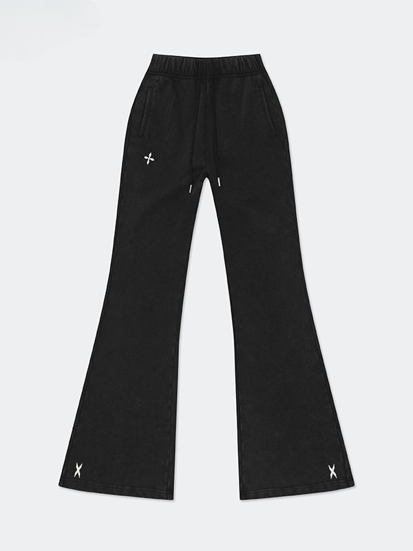 Gray & Black Classic Flare Sweatpants - CHINASQUAD