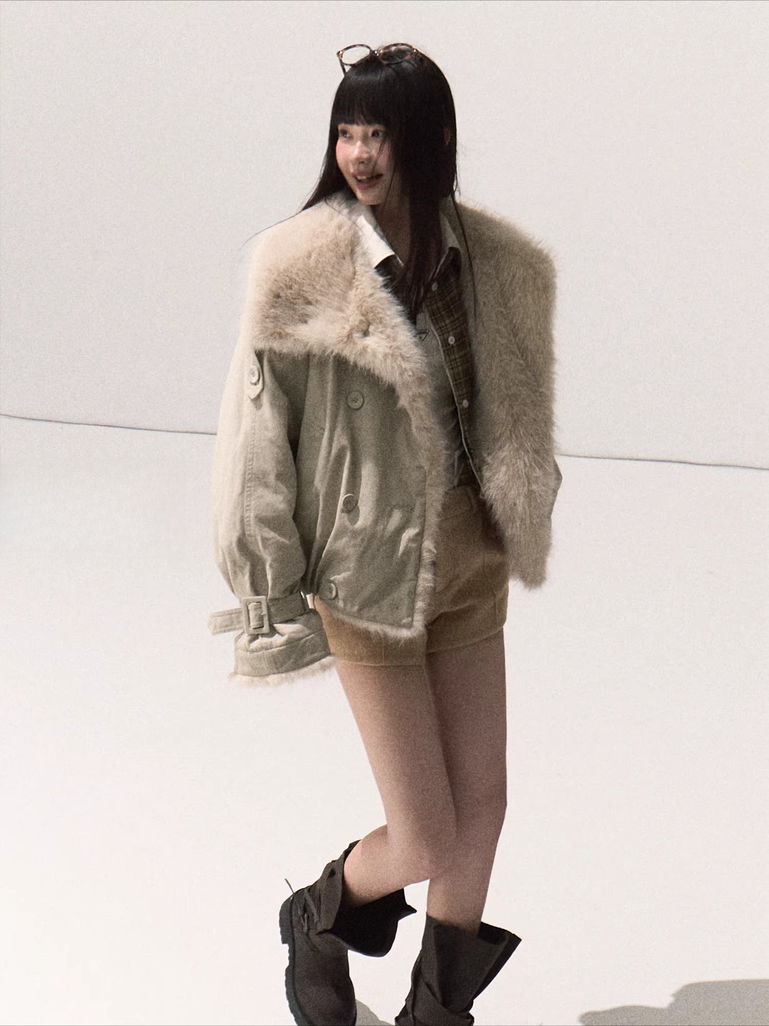 Fur-Collar Winter Parka Jacket
