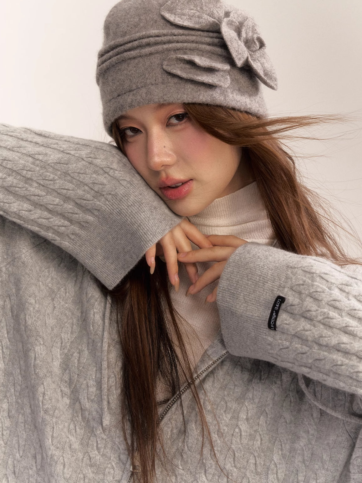 Wool Blend Hooded Knit Cardigan - CHINASQUAD