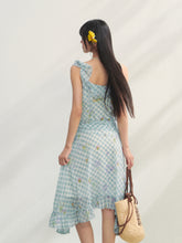 Checkered Print Asymmetrical Slip Dress - CHINASQUAD