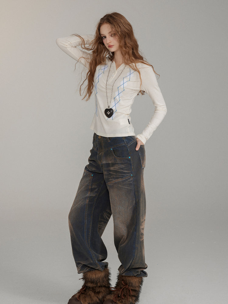 Wool Embroidered Pattern Knit Crewneck - CHINASQUAD