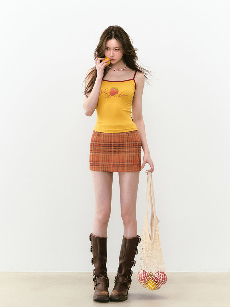 Colorblock Letter Print Cami Top - CHINASQUAD