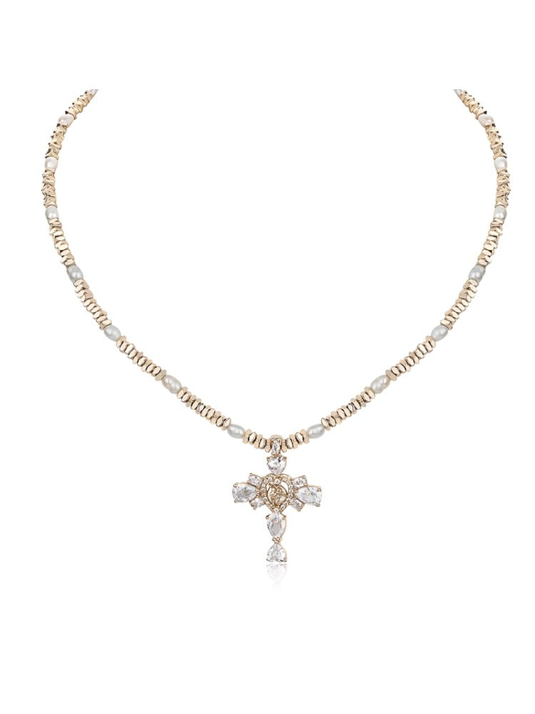 Cross Sparkling Silver Necklace - CHINASQUAD