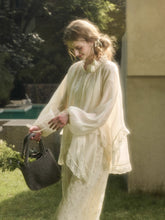 Lace Round Neck Trimmed Shirt - CHINASQUAD