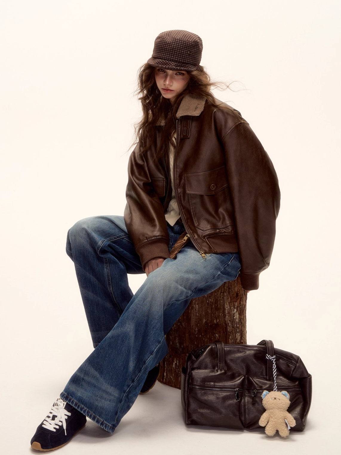 Faux Leather Padded Jacket