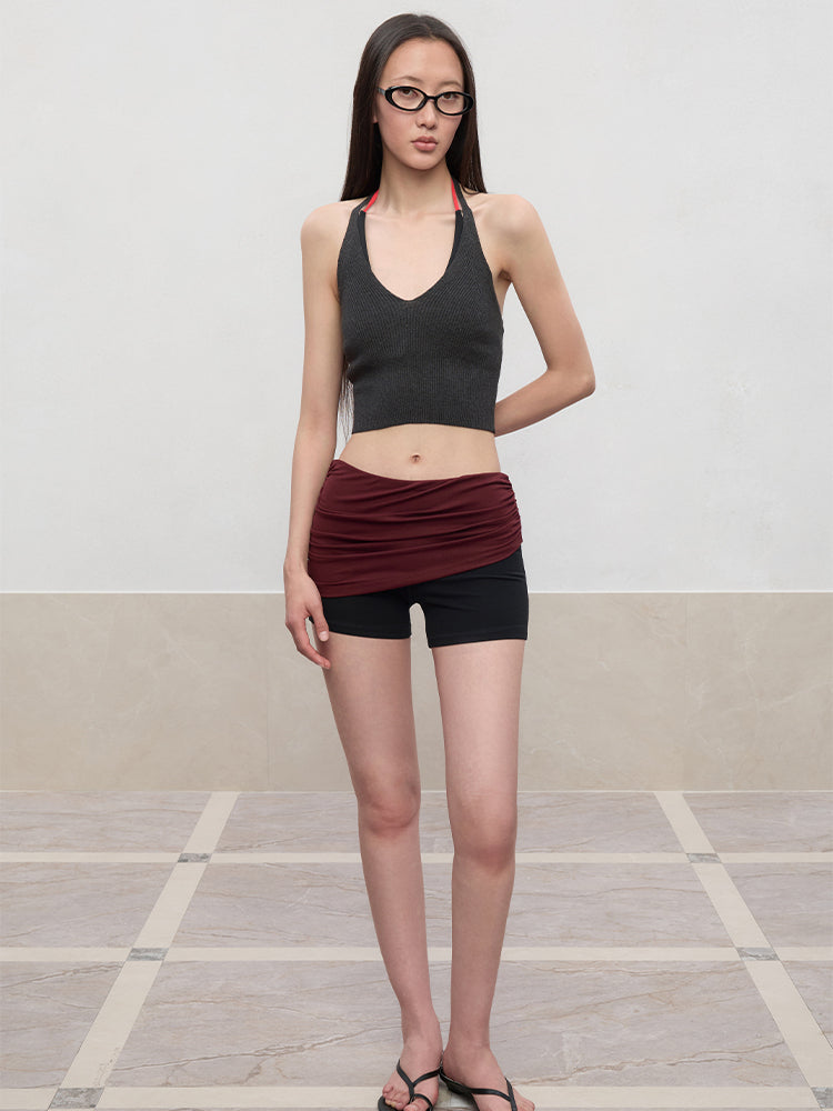 V-Neck Halter Layering Knit Vest - CHINASQUAD