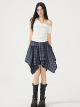 High-Elasticity Star-Studded Diagonal Shoulder T-Shirt - CHINASQUAD