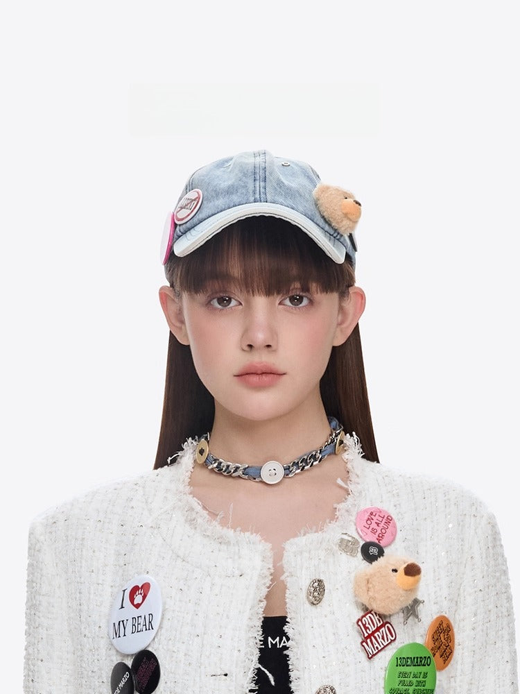 Vintage Badge Denim Baseball Cap