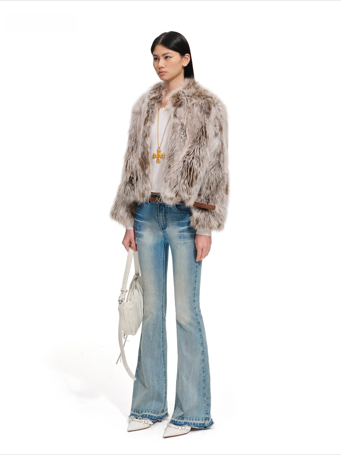 Fox Fur Stand-Collar Jacket