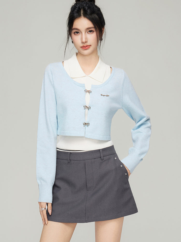 Bow-Knot Knit Cardigan - CHINASQUAD