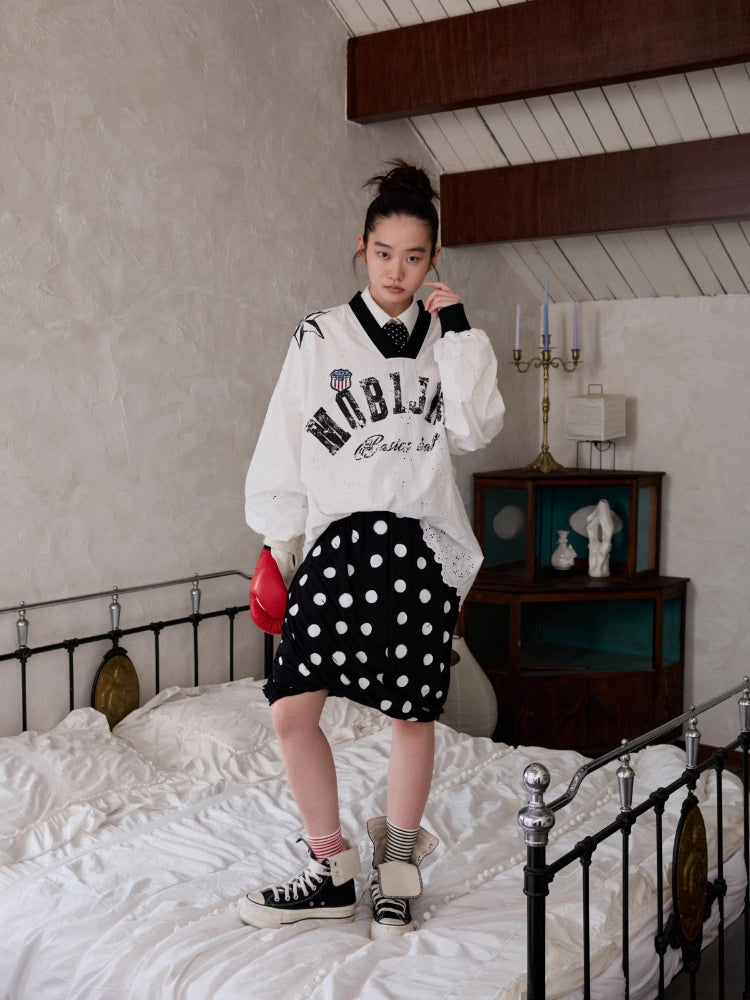 Polka Dot Knot Midi Skirt