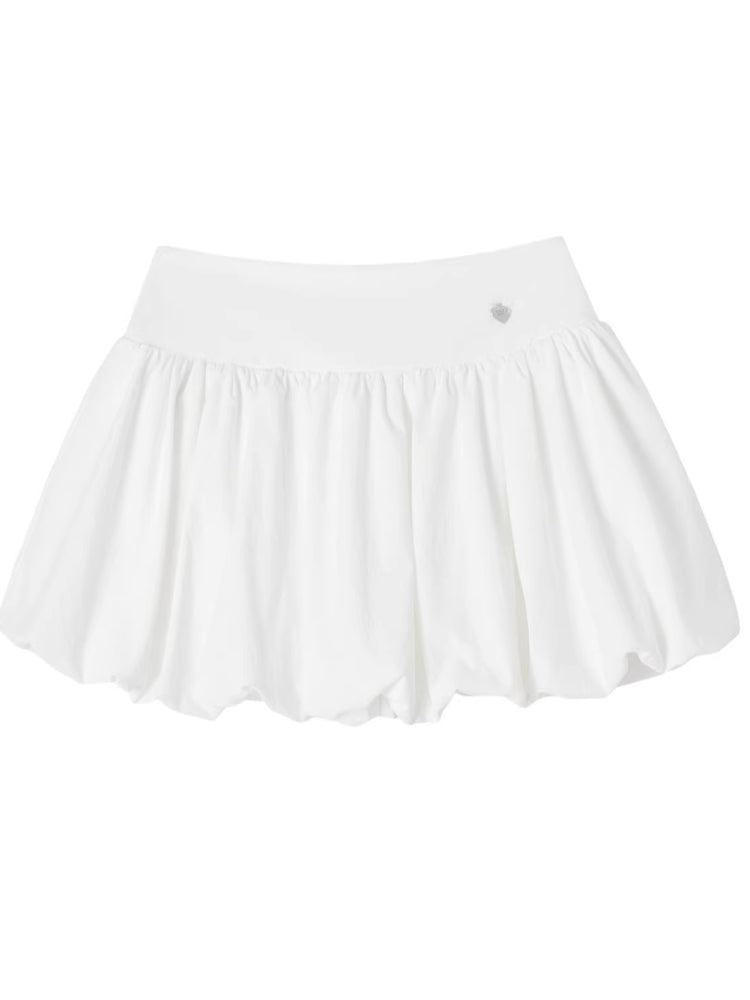 White Ballet-style Puff Midi Skirt - CHINASQUAD