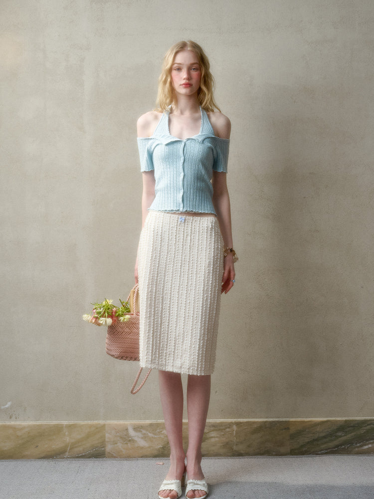 Summer-Colored One-Shoulder Cardigan - CHINASQUAD