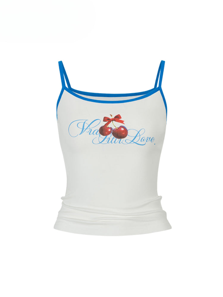 Colorblock Letter Print Cami Top - CHINASQUAD