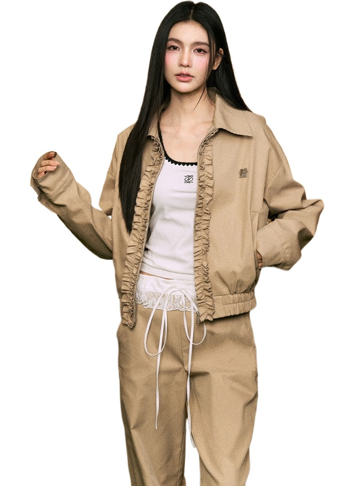 Ruffle-Trim Short Jacket - CHINASQUAD