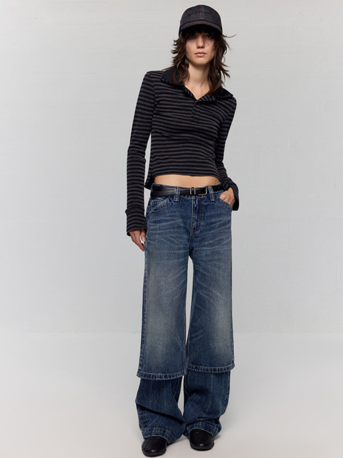 Removable Leg Design Wide-Leg Pants - CHINASQUAD