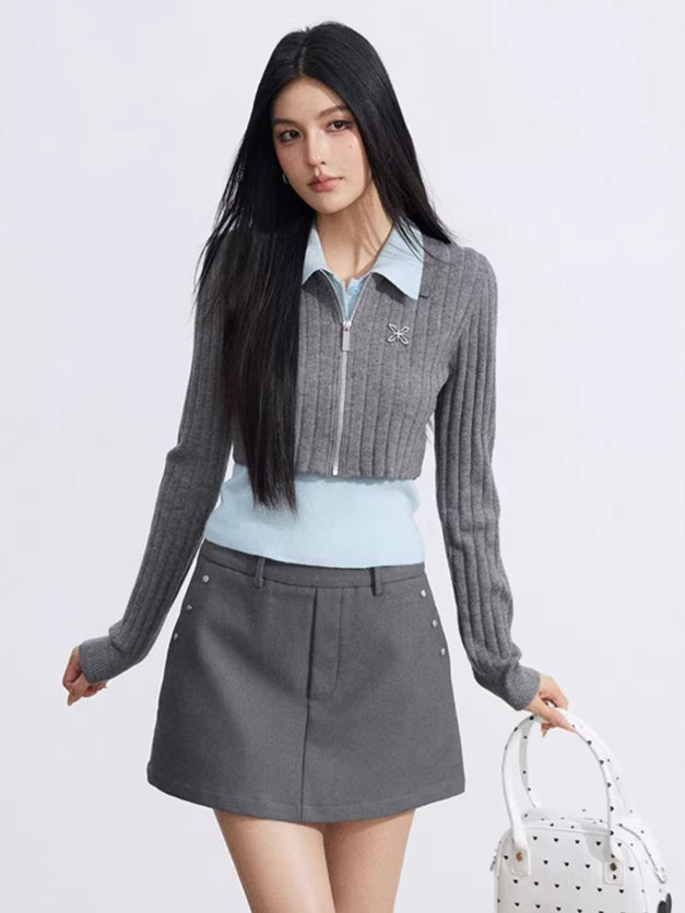 Colorblock Knit Two-Piece Set