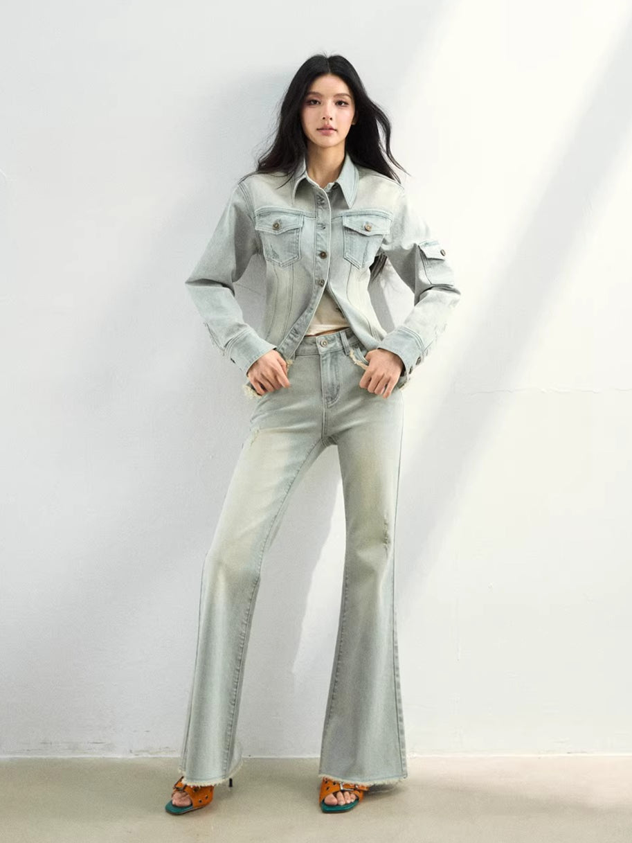 Washed Lightweight Stretch Denim Jacket