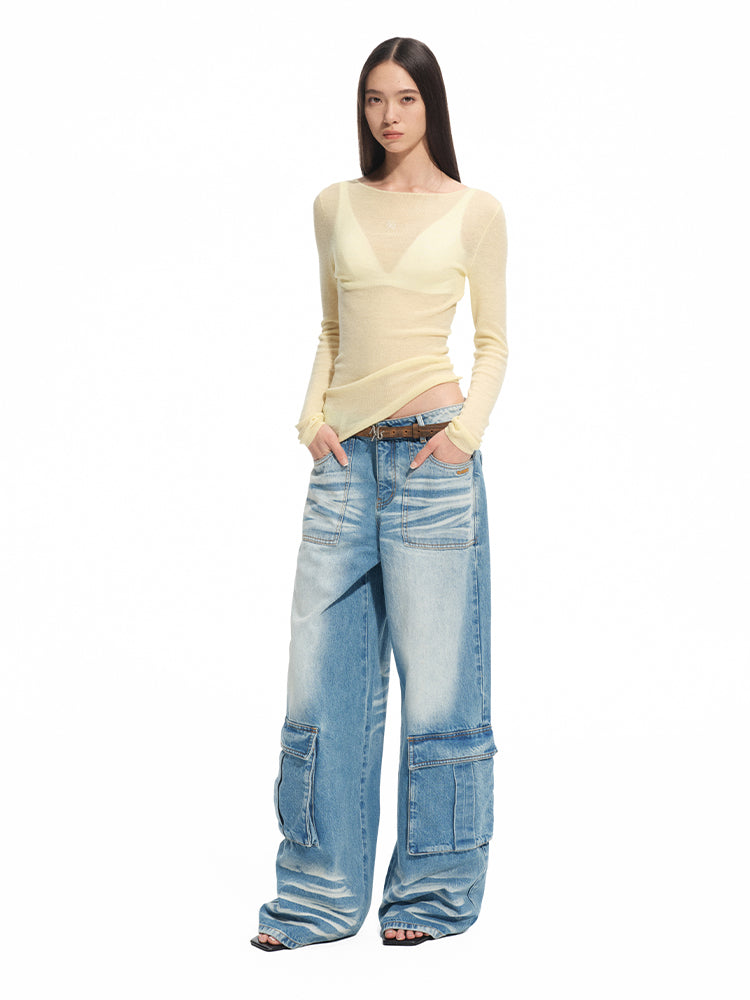 Wool Thin Crewneck Long-sleeve Blouse - CHINASQUAD