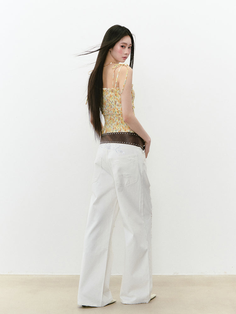 Ruffled Lace Cami Top - CHINASQUAD